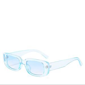 NWT Clear Blue Vintage Rectangle Sunglasses 90s